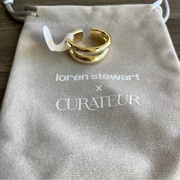 LOREN STEWART × CURATEUR Women’s Gold Deux Open Band Ring Size 7 - Picture 4 of 4